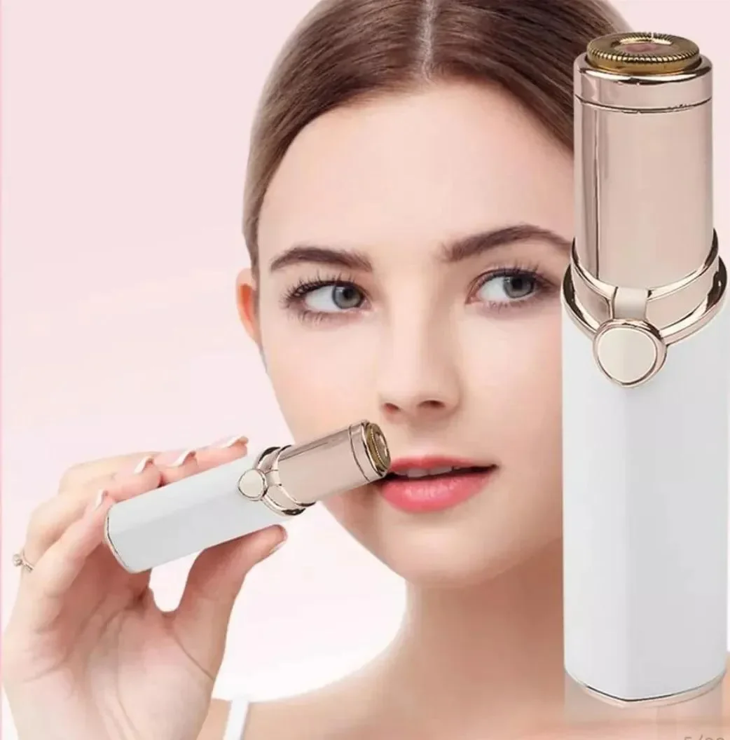 Rechargeable Facial Hair Remover Pen for Women – Stainless Steel & Gold